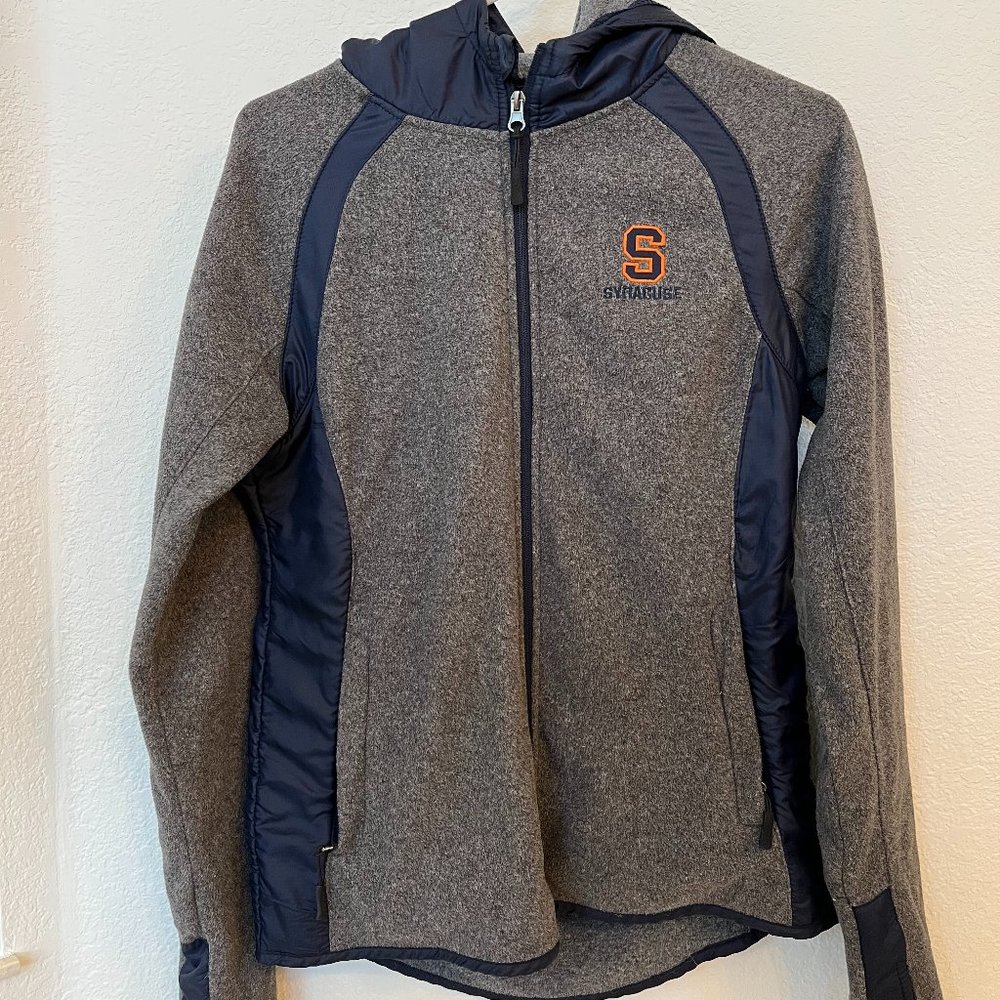 Womens Syracuse Orange Hooded Fleece Jacket - Small - Grey/Blue/Orange